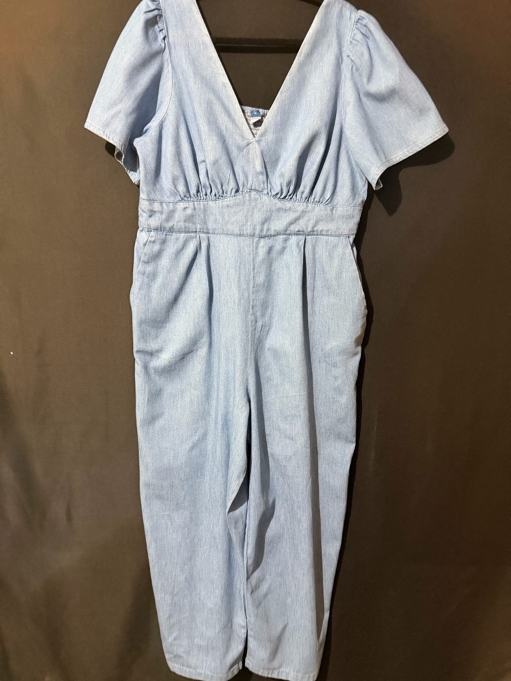Old Navy Light Blue Denim V-Neck Jumpsuit